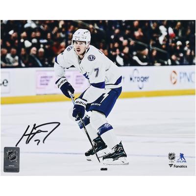 Haydn Fleury, Tampa Bay Lightning, signiertes Eiskunstlauffoto, 20,3 x 25,4 cm, weißes Trikot Image
