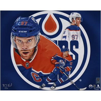 Connor McDavid Edmonton Oilers, unsignierter 16 x 20 Zoll großer Fotodruck – entworfen und signiert vom Künstler Brian Konnick – limitierte Auflage von 25 Image
