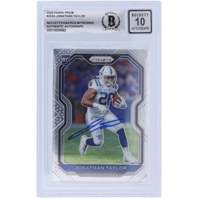 Jonathan Taylor Indianapolis Colts signierte 2020 Panini Prizm #332 Beckett Fanatics bezeugte authentifizierte 10 Rookie-Karte Image