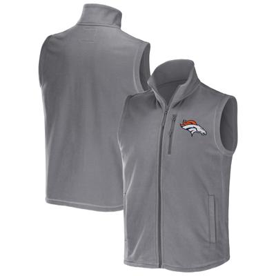 Graue Denver Broncos Polar Fleece-Weste mit durchgehendem Reißverschluss aus der NFL x Darius Rucker-Kollektion für Herren von Fanatics Image