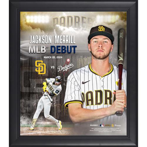 Jackson Merrill San Diego Padres, gerahmt, 15 x 17 Zoll, 2024 MLB-Debüt-Collage