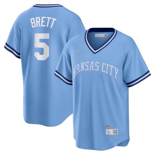 Hellblaues Nike George Brett Kansas City Royals Road Cooperstown Collection-Spielertrikot für Herren