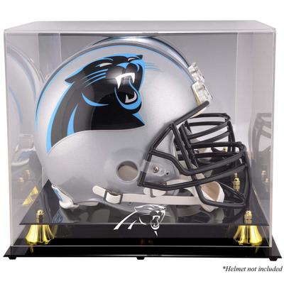 Goldene klassische Helmvitrine der Carolina Panthers mit verspiegelter Rückseite Image