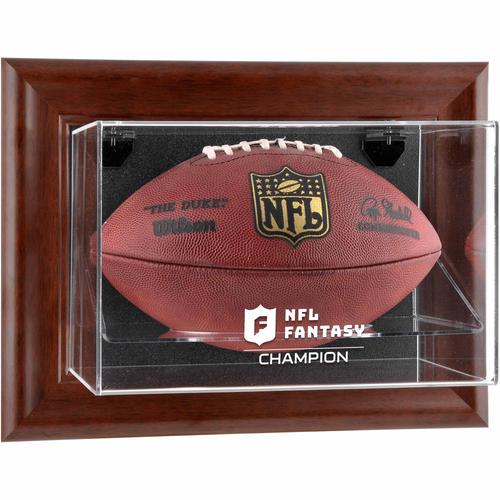 Braun gerahmte NFL Fantasy Football Champion Wandmontierbare Team-Logo-Football-Vitrine