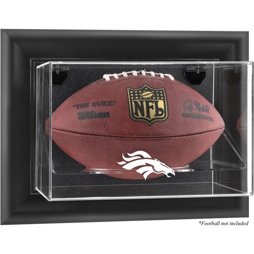 Denver Broncos Football-Vitrine mit schwarzem Rahmen und Wandmontage