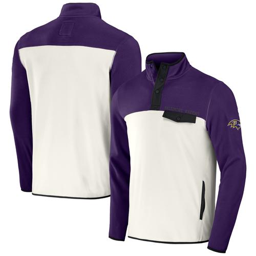 Lila/cremefarbene Baltimore Ravens-Jacke aus Micro-Fleece mit Vierteldruckknopf für Herren aus der NFL x Darius Rucker-Kollektion von Fanatics