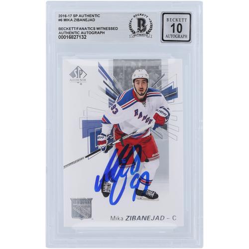 Mika Zibanejad New York Rangers signiert 2016–17 Upper Deck SP Authentic #6 Beckett Fanatics bezeugt authentifiziert 10 Karte