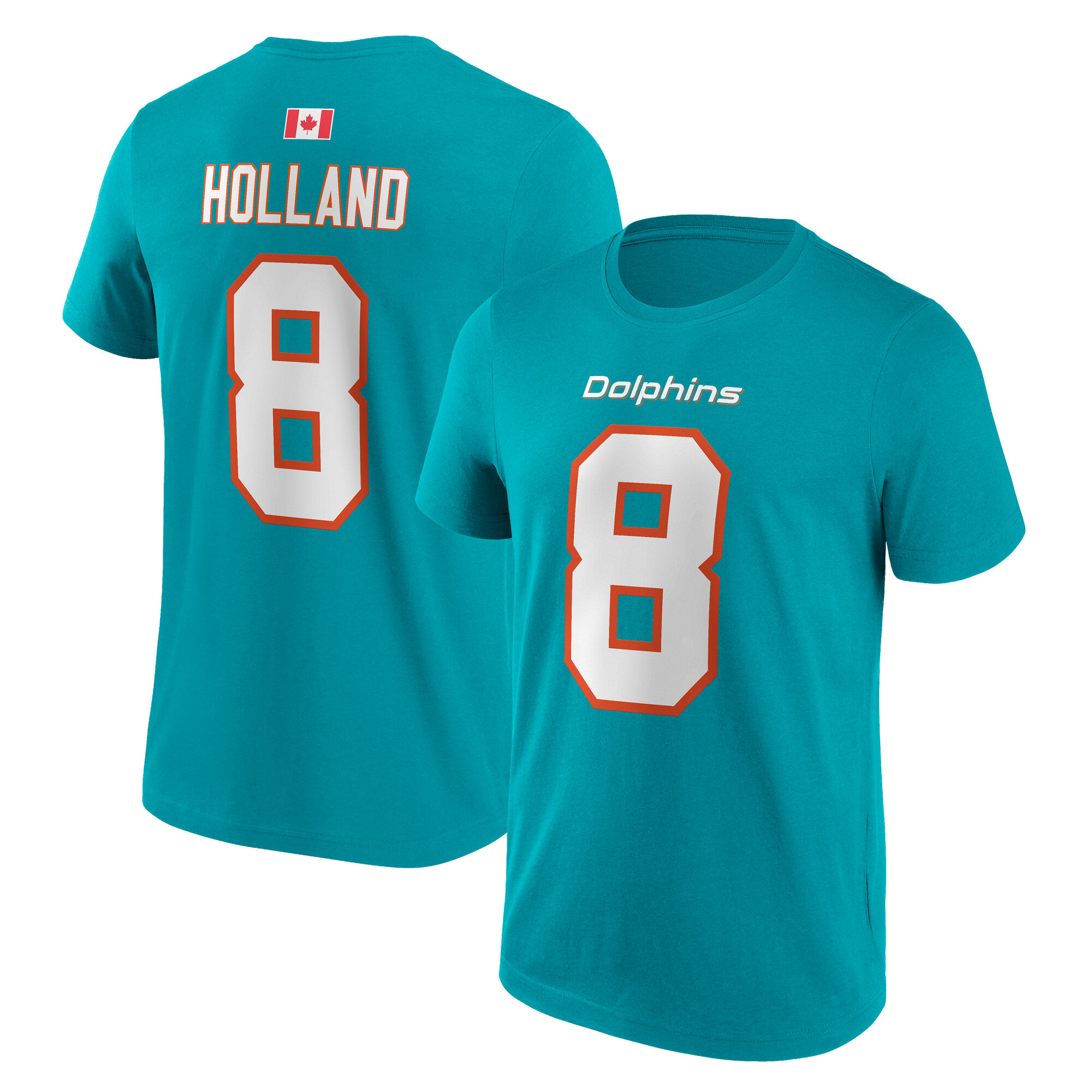 Miami Dolphins Name und Number T-Shirt - Jevon Holland 8 - Herren Image