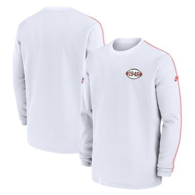 Nike – Weißes Cleveland Browns Coach-Langarmshirt mit alternativem Logo für Herren Image