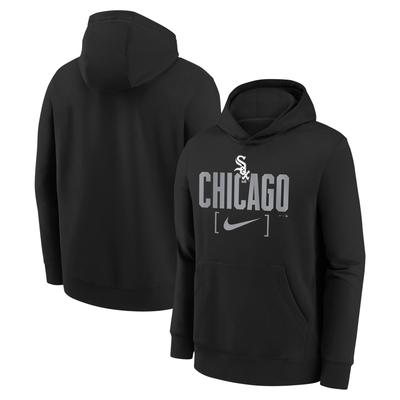 Chicago White Sox Club Fleece Club Stack Kapuzenpullover – Schwarz – Jugendliche Image