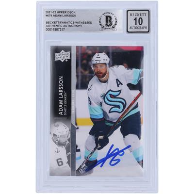 Adam Larsson Seattle Kraken signiert 2021-22 Upper Deck Extended Series #679 Beckett Fanatics bezeugt authentifizierte 10er Karte Image