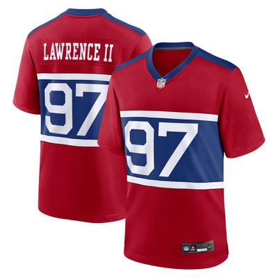 New York Giants Nike Game Sekundär Throwback Ausweichtrikot - Rot - Dexter Lawrence II - Herren Image
