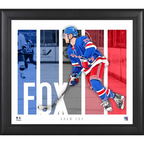 Adam Fox New York Rangers – unsignierte, gerahmte Spielerpanel-Collage, 38,1 x 43,2 cm