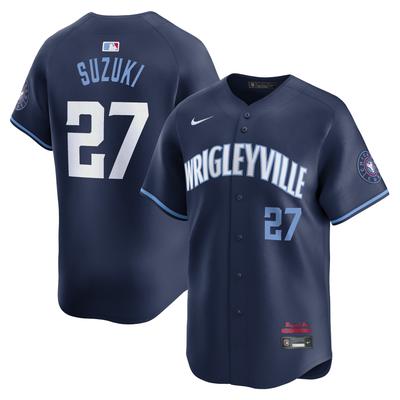 Chicago Cubs Nike MLB Limited City Connect-Trikot – Marineblau – Seiya Suzuki – Herren Image