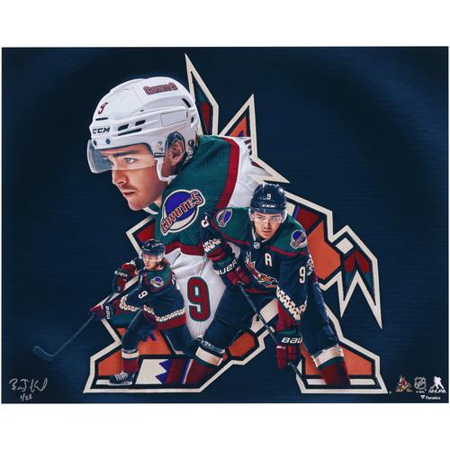 Clayton Keller Arizona Coyotes Fotodruck, 40,6 x 50,8 cm, signiert vom Künstler Brian Konnick, limitierte Auflage von 25 Stück