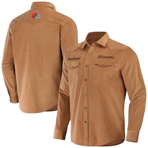 Hellbraunes Cleveland Browns Western Full-Snap-Shirt für Herren aus der NFL x Darius Rucker-Kollektion von Fanatics