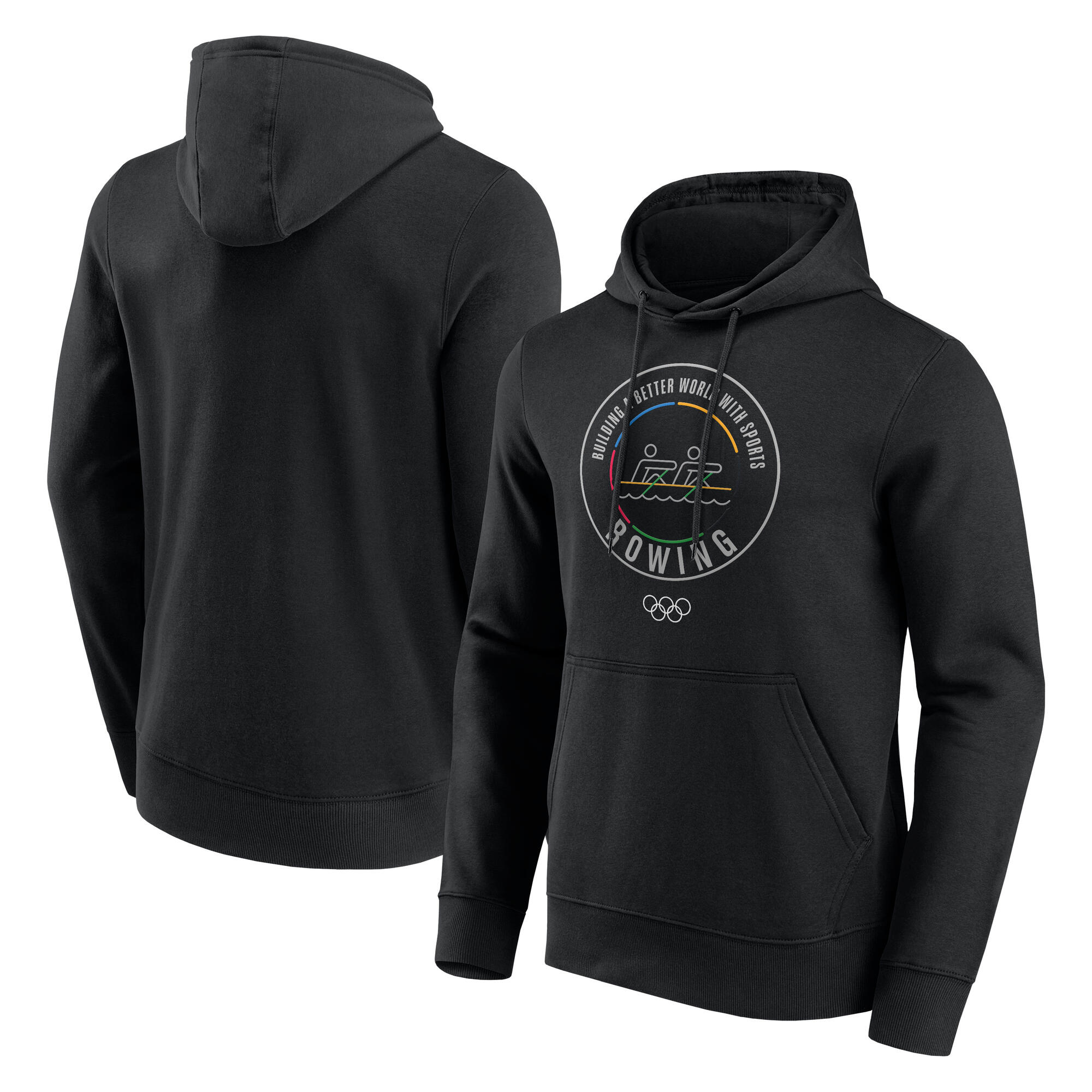 The Olympic Collection Ruder-Piktogramm-Kapuzenpullover – Schwarz – Unisex Image