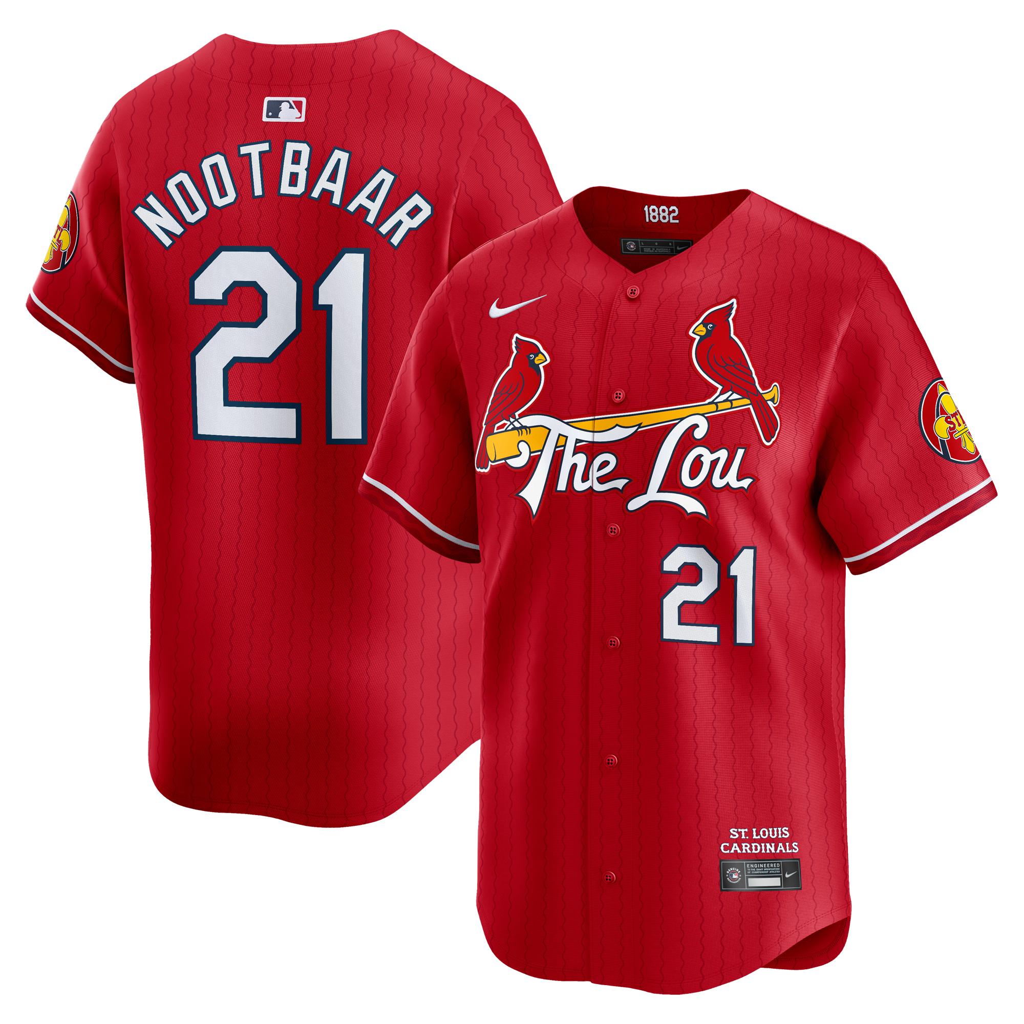 St. Louis Cardinals Nike MLB Limited City Connect-Trikot – Rot – Lars Nootbaar – Herren Image