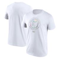 The Olympic Collection Skateboarding Piktogramm-T-Shirt mit langen Ärmeln – Weiß – Unisex