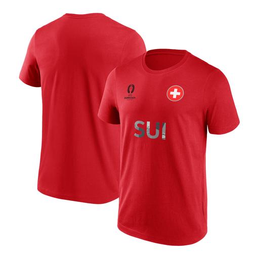 UEFA Euro 2024 Schweiz Nationalflagge Grafik T-Shirt - Rot - Unisex