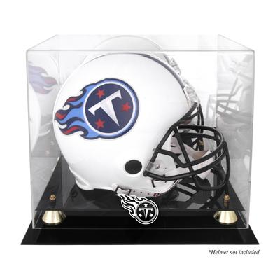 Goldener klassischer Helm-Vitrine der Tennessee Titans mit verspiegelter Rückseite Image