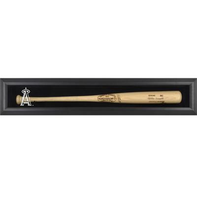 Los Angeles Angels of Anaheim Logo Schwarz gerahmt Wandmontierte Einzelschläger-Vitrine Image