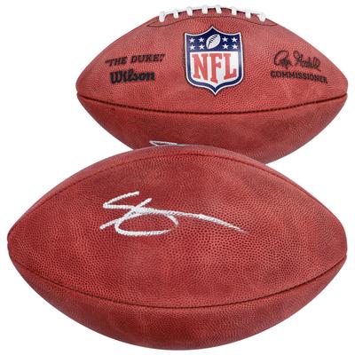Ahmad Sauce Gardner New York Jets signierter NFL Duke-Football in Farbe Image