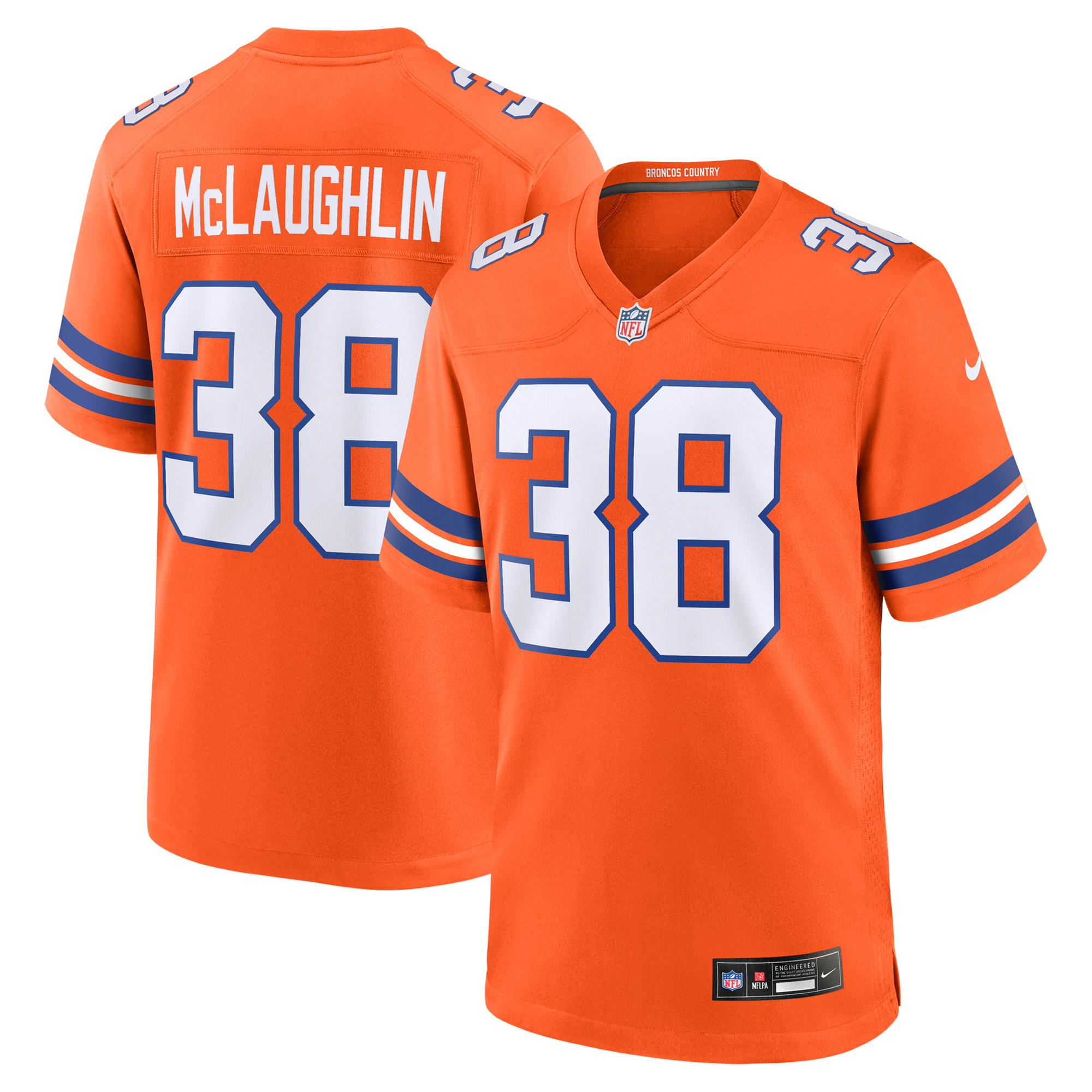Denver Broncos Nike Mile High Collection 1977 Throwback Trikot - Orange - Jaleel McLaughlin - Herren Image
