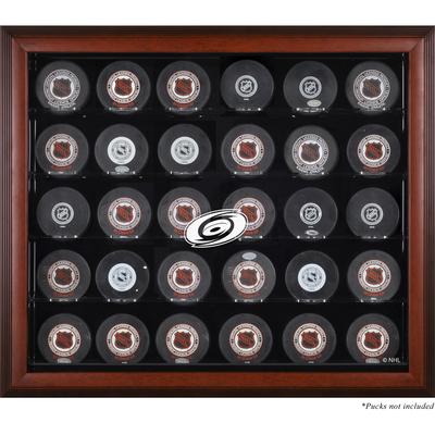Carolina Hurricanes 30-Puck-Vitrine aus Mahagoni Image