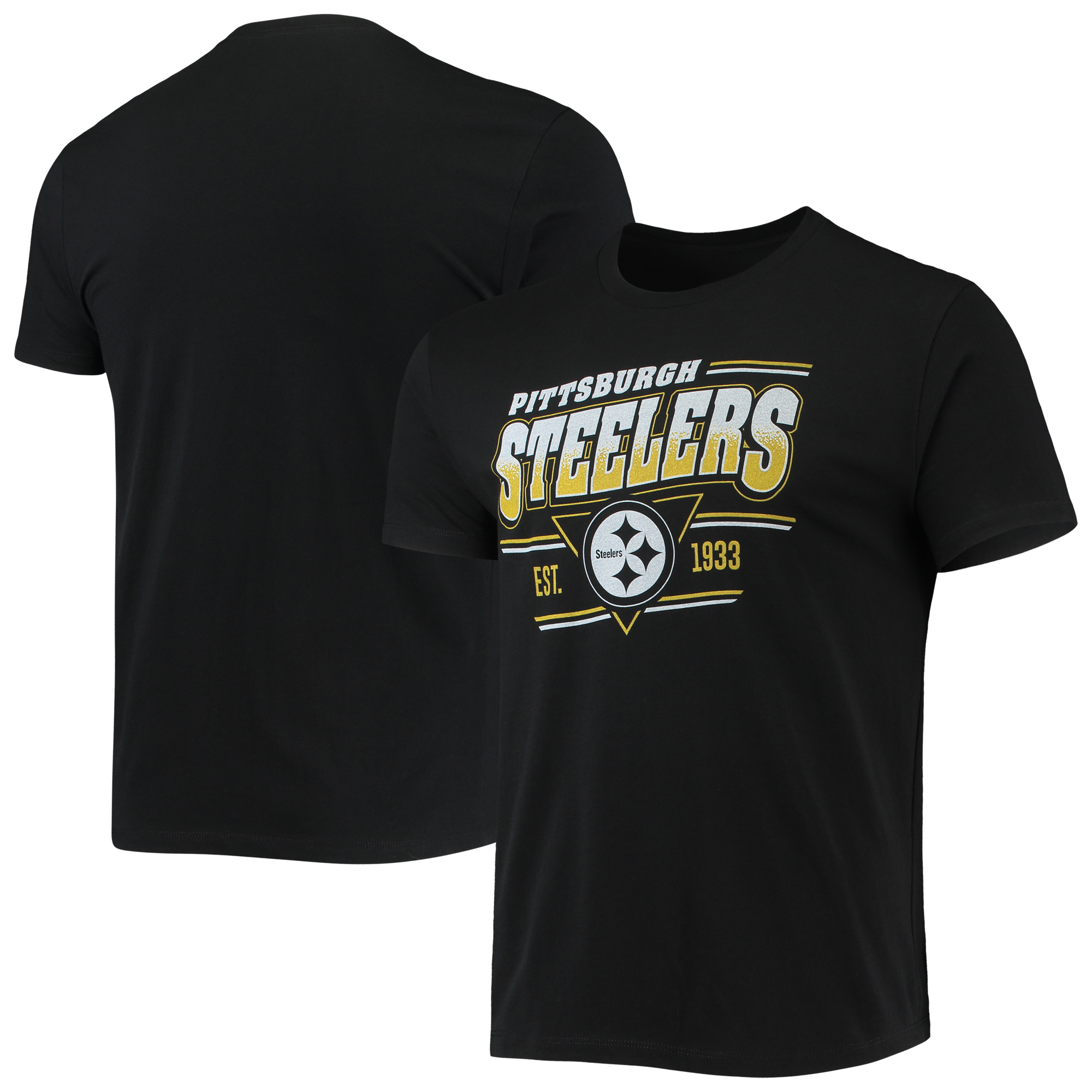 Schwarzes Junk Food Pittsburgh Steelers Throwback-T-Shirt für Herren Image