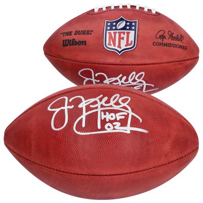Von Jim Kelly signierter Wilson Duke Pro Football in Farbe mit der Aufschrift „HOF 02“ von den Buffalo Bills Image