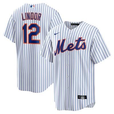 New York Mets Nike Official Replica Home Jersey - Youth with Lindor 12 printing Image