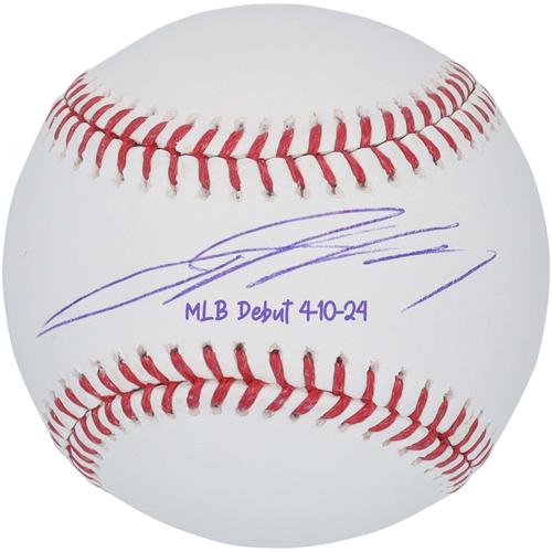 Jackson Holliday, Baltimore Orioles, signierter Baseball mit der Aufschrift „MLB-Debüt 4-10-24“