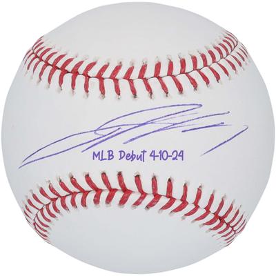 Jackson Holliday, Baltimore Orioles, signierter Baseball mit der Aufschrift „MLB-Debüt 4-10-24“ Image