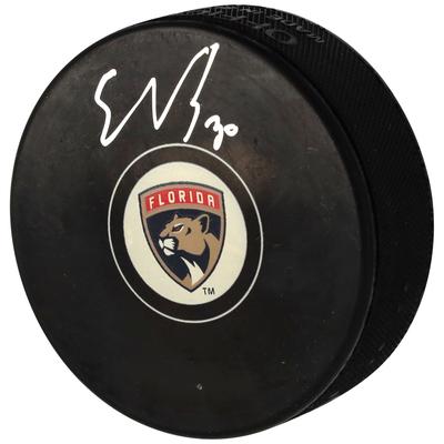 Spencer Knight Florida Panthers signierter Hockeypuck Image