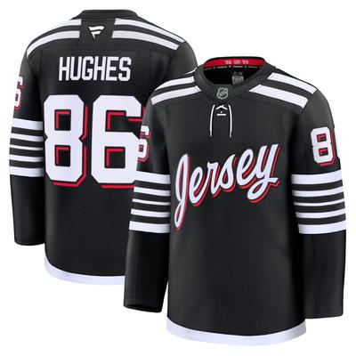 Schwarzes alternatives Premium-Trikot der New Jersey Devils von Jack Hughes Fanatics für Herren Image