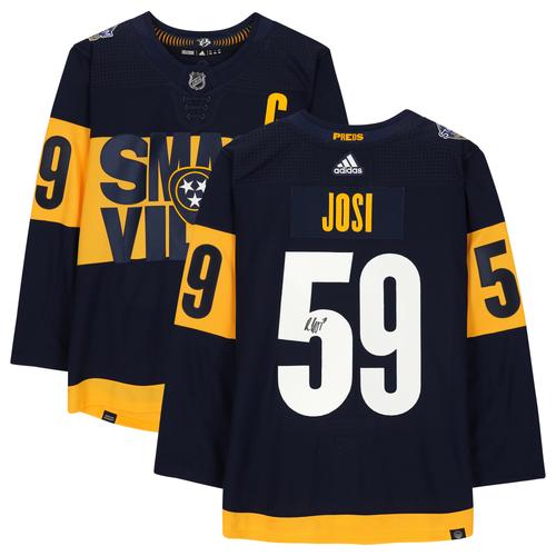 Roman Josi Navy Nashville Predators Signiertes adidas Authentic 2022 Stadium Series Trikot