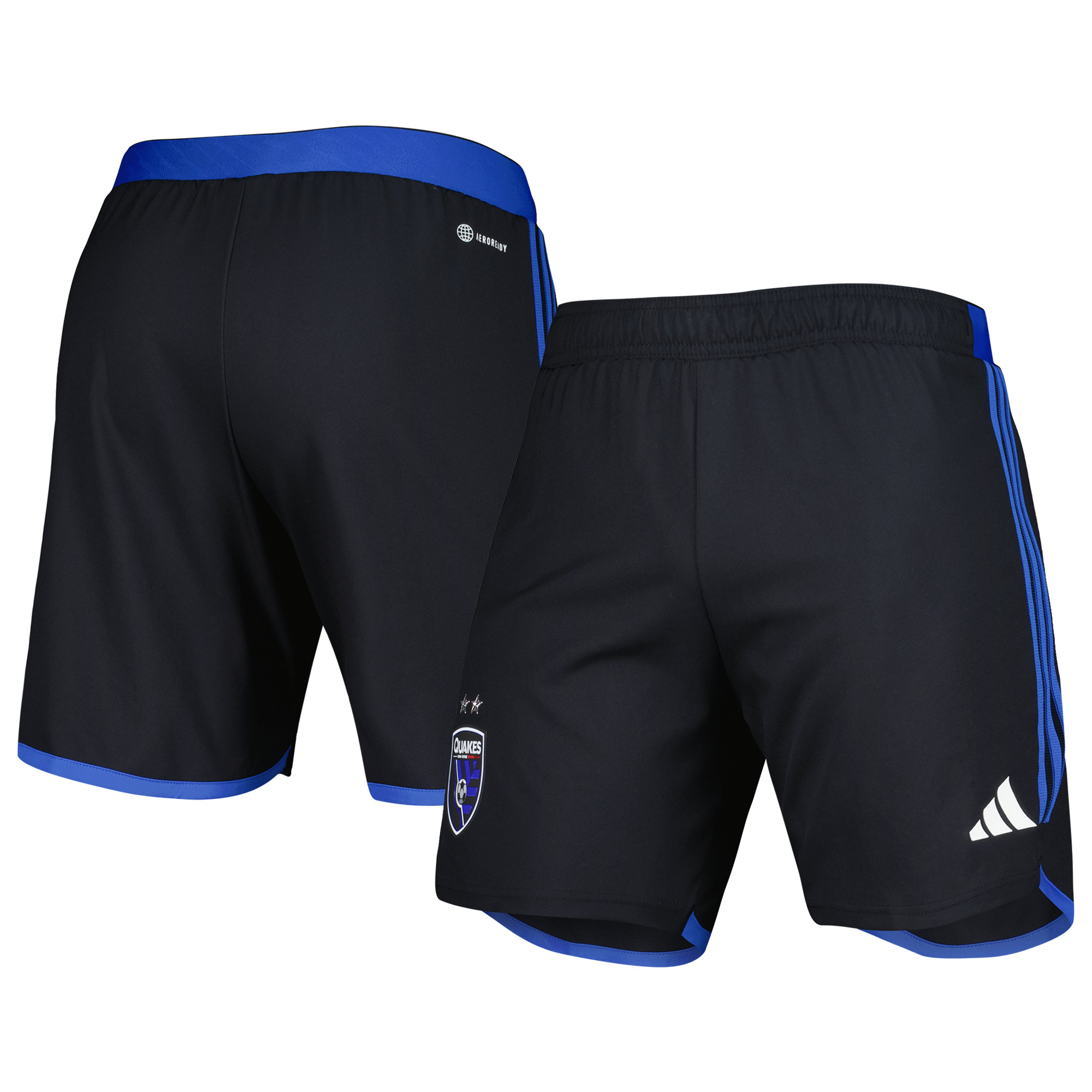 Schwarze adidas San Jose Earthquakes 2023 Auswärtstrikot AEROREADY Authentic für Herren Image