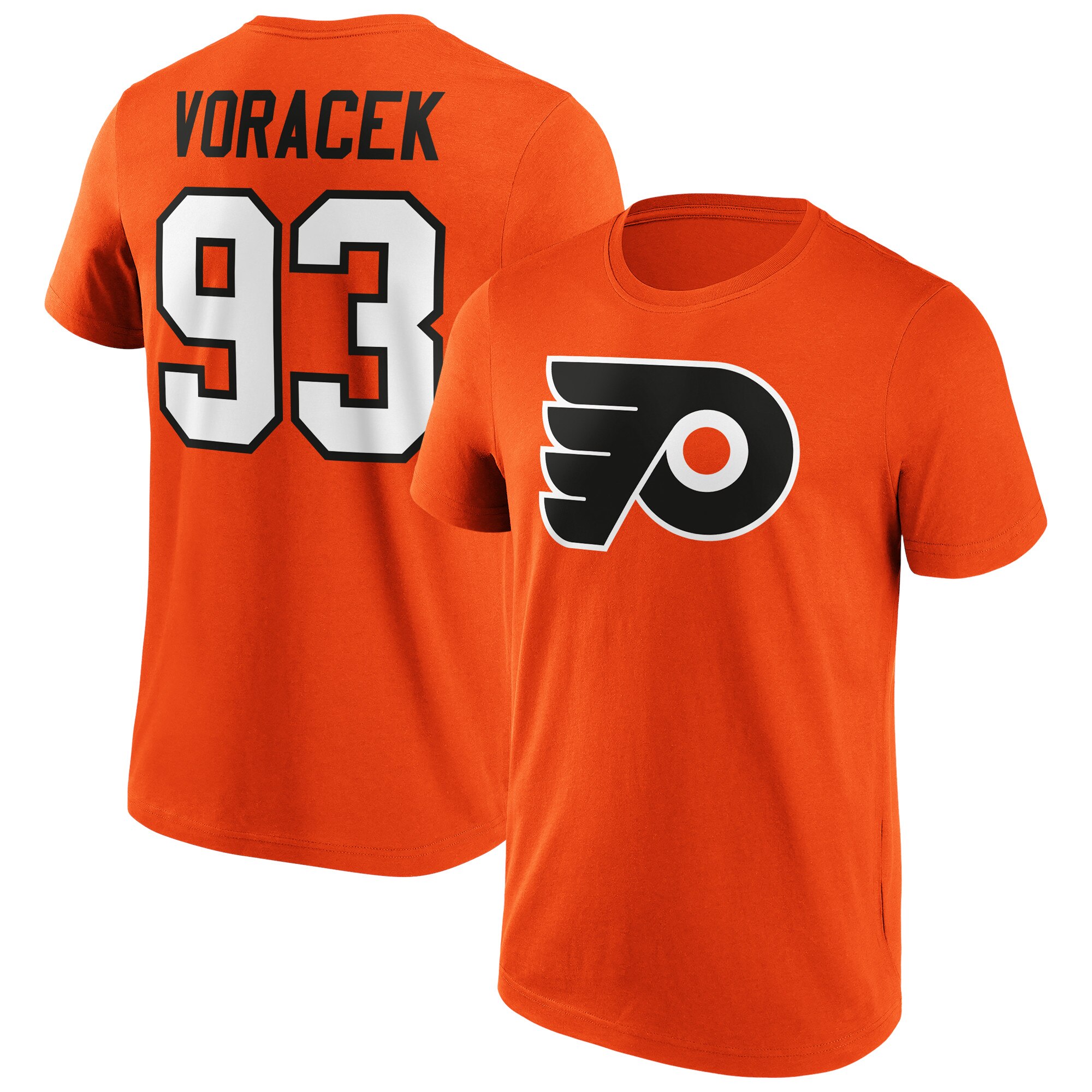 Philadelphia Flyers Fanatics Branded Iconic Name & Number Graphic T-Shirt - Orange - Voracek 93 - Herren Image