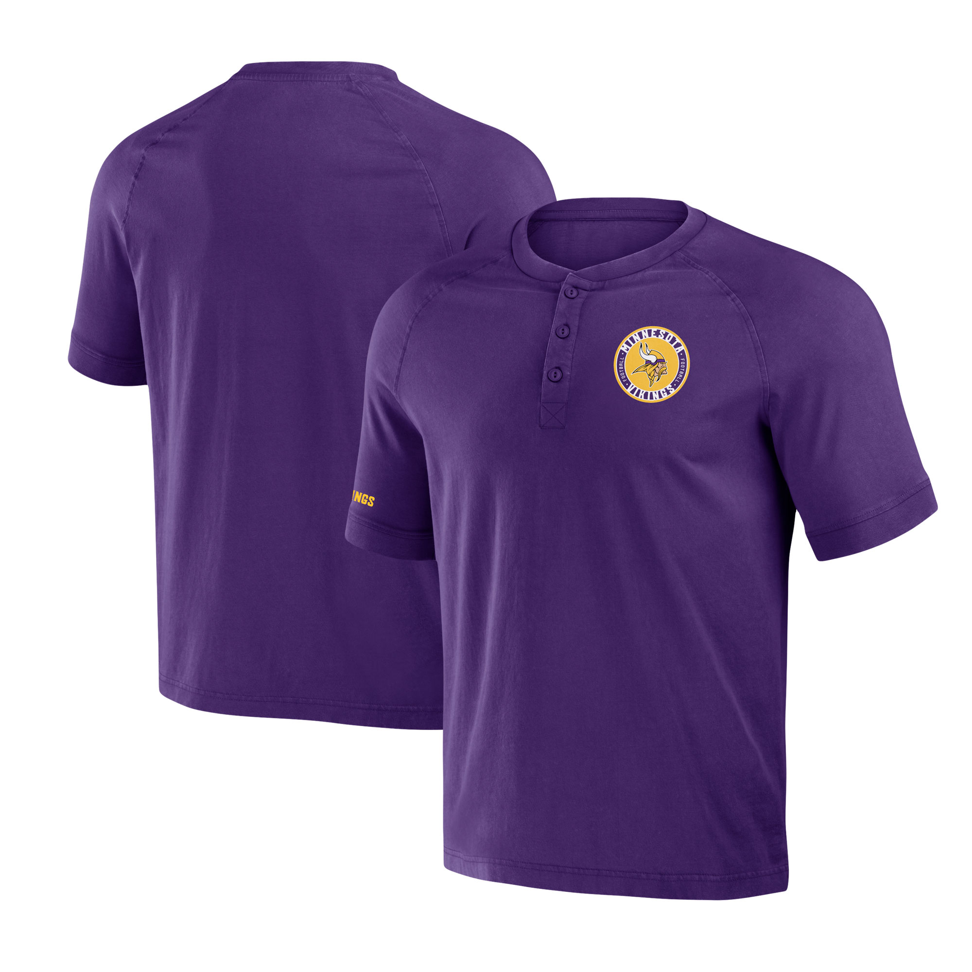 Lila Minnesota Vikings Washed Raglan Henley-T-Shirt für Herren aus der NFL x Darius Rucker-Kollektion von Fanatics Image