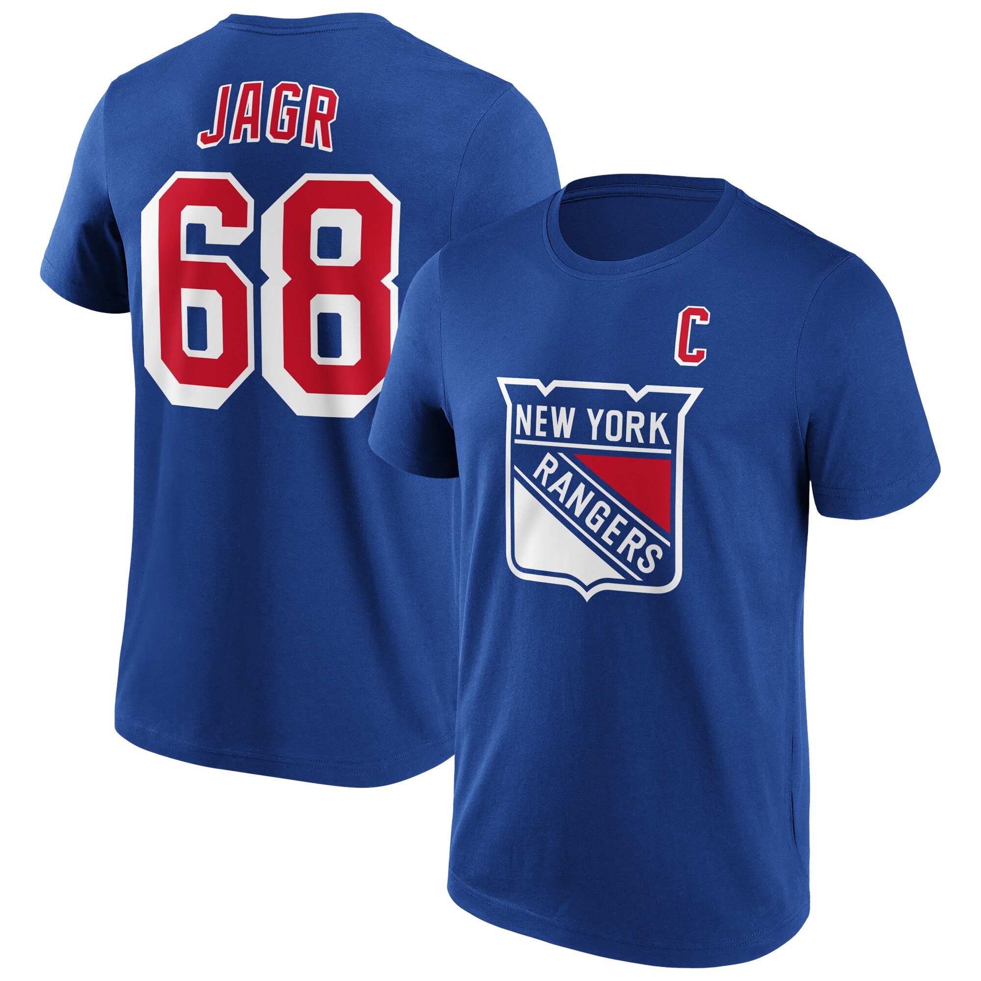 New York Rangers Fanatics Branded Iconic Name & Number Graphic T-Shirt - Royal - Jager - Herren Image