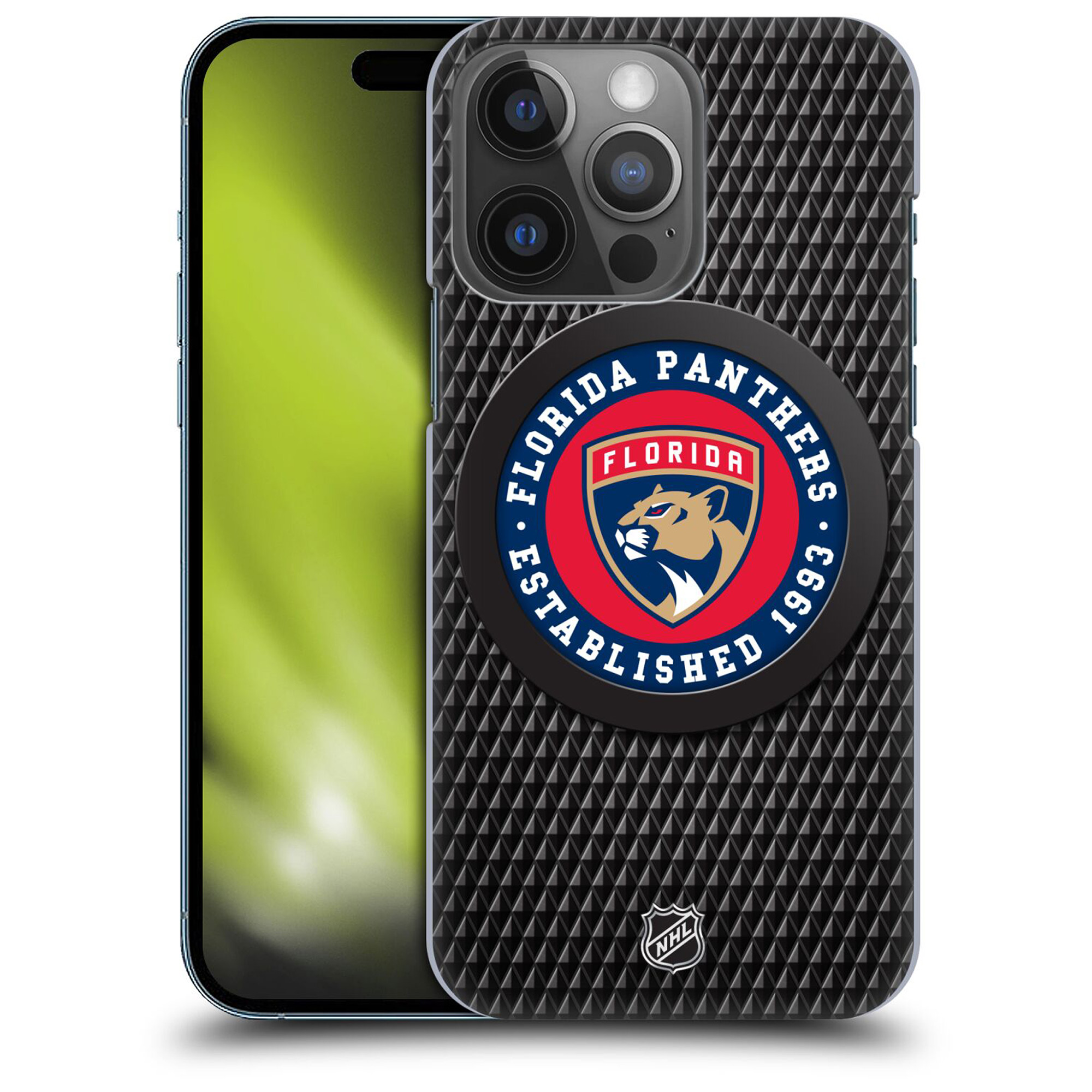 Florida Panthers NHL Puck Texture Grafik Phone Case - iPhone Image