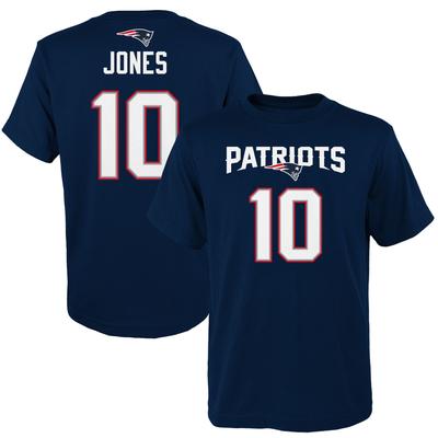 Mac Jones – T-Shirt mit Namen und Nummer der New England Patriots für Jugendliche, Marineblau Image