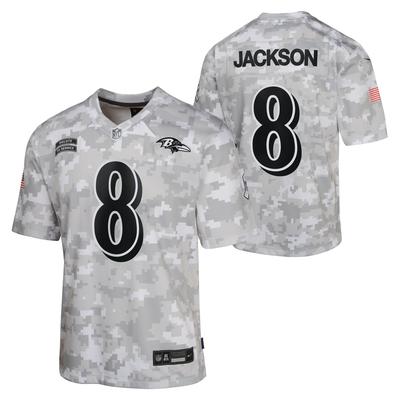 Baltimore Ravens Nike 2024 Salute To Service Trikot - Lamar Jackson - Jugendliche Image