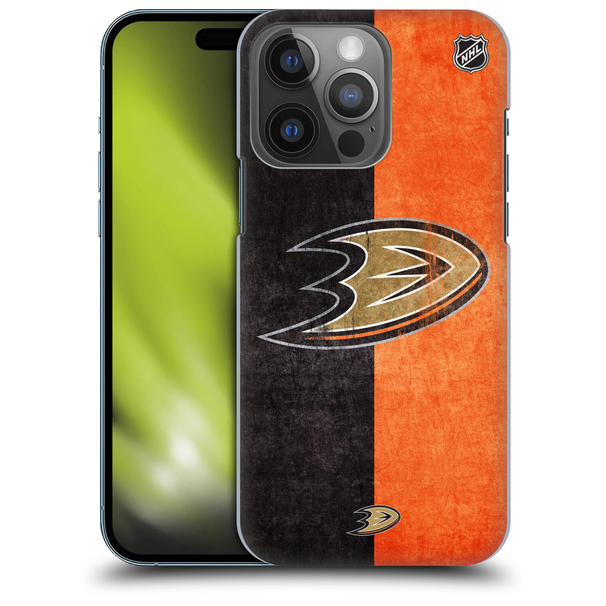 Anaheim Ducks NHL Half Distressed Grafik Phone Case - iPhone Image