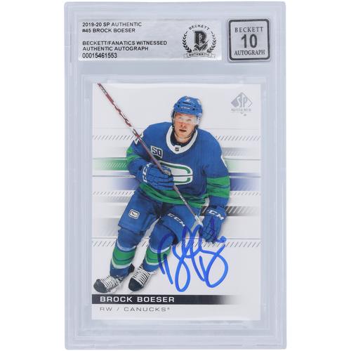 Brock Boeser Vancouver Canucks signiert 2019–20 Upper Deck SP Authentic #45 Beckett Fanatics bezeugt authentifiziert 10 Karte