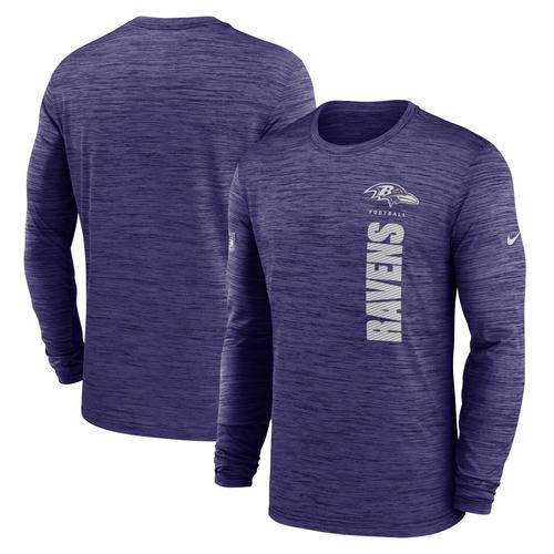 Lila Nike Baltimore Ravens 2024 Sideline Velocity Performance Langarm-T-Shirt für Herren