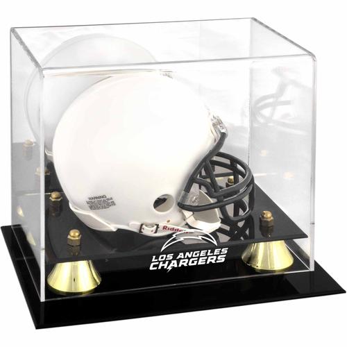 Goldene Mini-Vitrine mit klassischem Team-Logo der Los Angeles Chargers