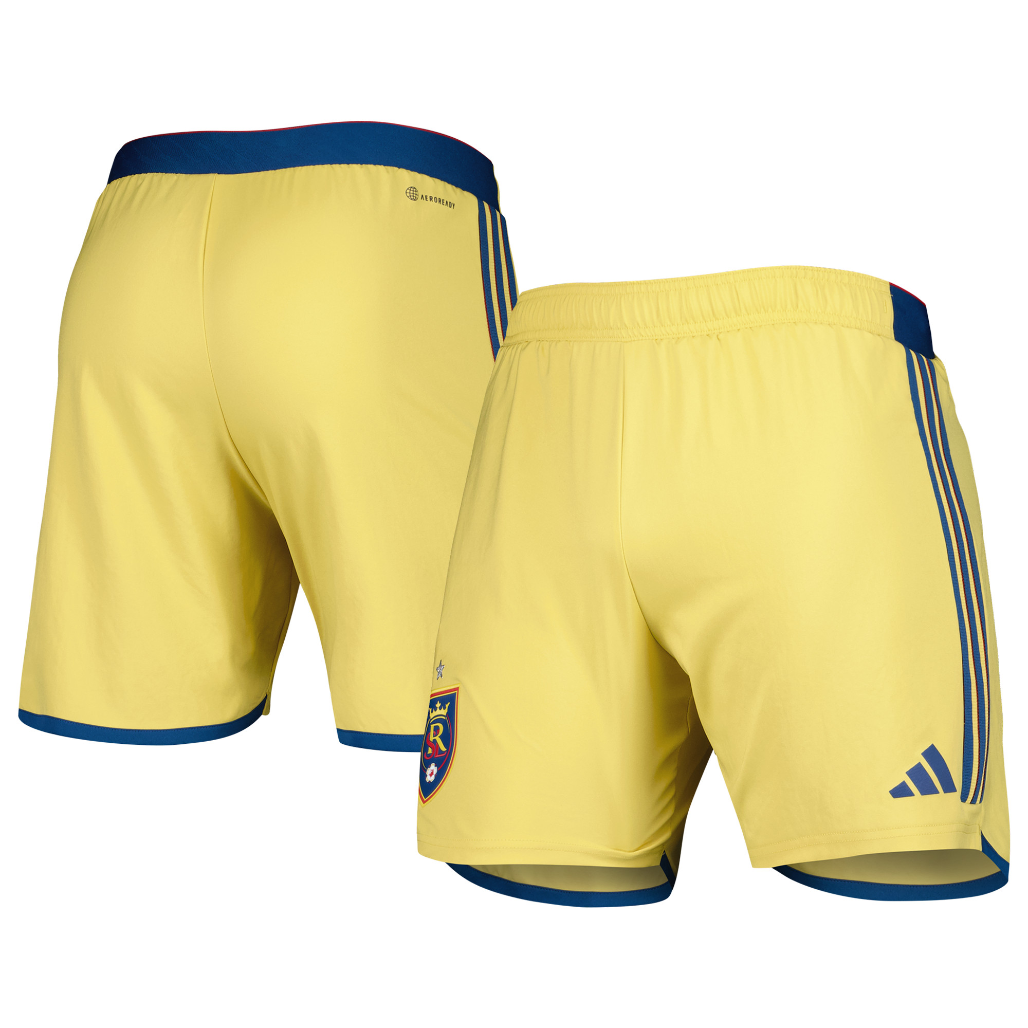 Herren adidas Gold Real Salt Lake 2023 Auswärtstrikot AEROREADY Authentic Shorts Image