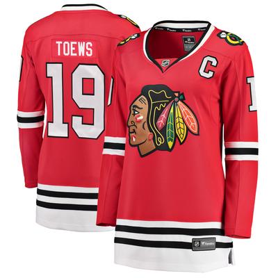 Rotes Chicago Blackhawks-Heimtrikot mit Jonathan Toews für Damen von Fanatics für Breakaway-Spieler Image